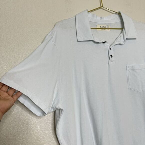 M. Singer Golf Polo Shirt Mens Size 2XL Light Blue Made in USA $145 Classic Fit - Picture 1 of 12